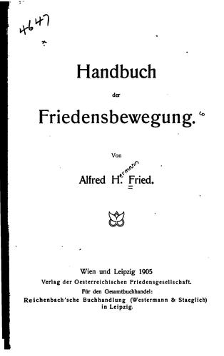 Cover for Handbuch der Friedensbewegung.