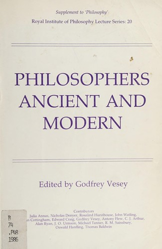 Cover for Philosophers, ancient and modern