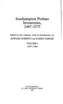 Cover for Southampton probate inventories, 1447-1575