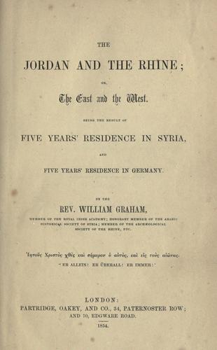 Cover for The Jordan and the Rhine