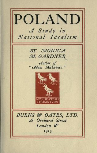 Cover for Poland, a study in national idealism.