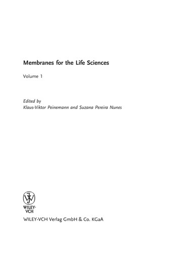 Cover for Membranes for life sciences