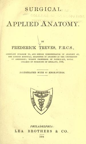 Cover for Surgical applied anatomy