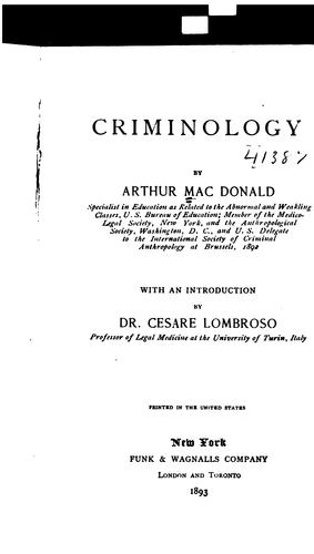 Cover for Criminology