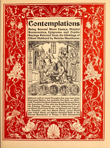 Cover for Contemplations