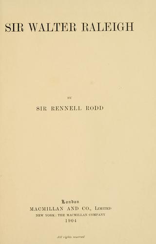 Cover for Sir Walter Raleigh