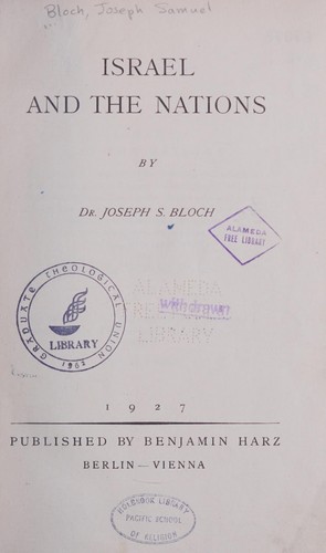 Cover for Israel and the nations