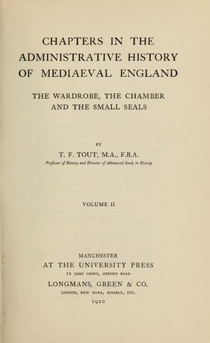 Cover for Chapters in the administative history of mediaeval England