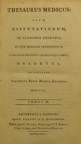 Cover for Thesaurus medicus