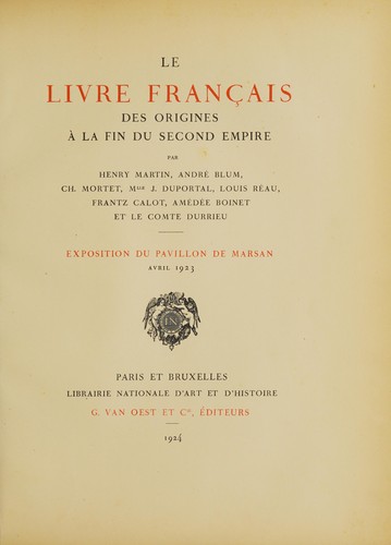 Cover for Le livre Français des origines à la fin du Second Empire