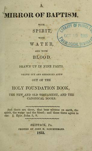Cover for A mirror of baptism