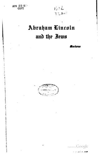 Cover for Abraham Lincoln and the Jews