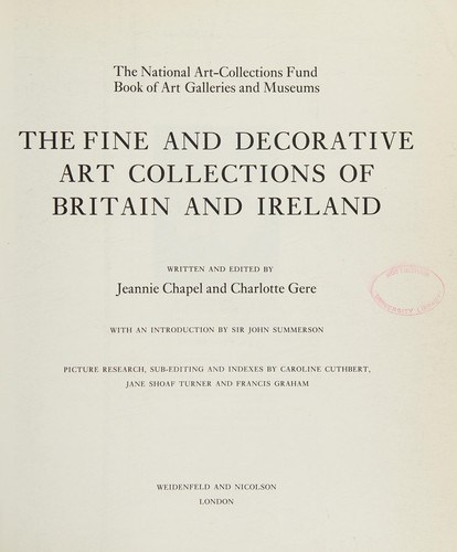 Cover for N.A.C.F Guide:Fine & Decorativ