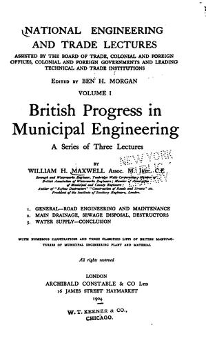 Cover for British progress in municipal engineering