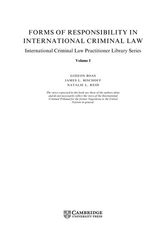 Cover for Forms of responsibility in international criminal law