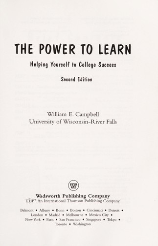 Cover for The power to learn