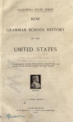 Cover for New grammar school history of the United States