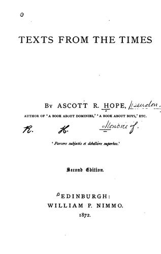 Cover for Texts from the Times