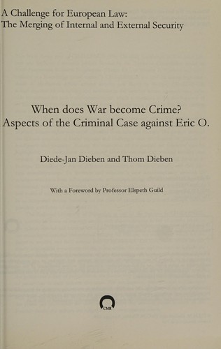 Cover for When Does War Become Crime?