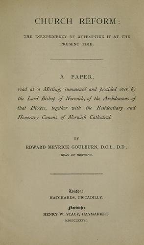 Cover for Church reform