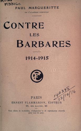Cover for Contre les barbares, 1914-1915.