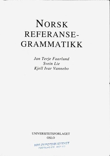 Cover for Norsk referansegrammatikk