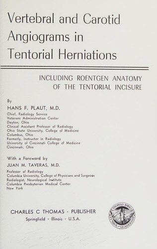 Cover for Vertebral and carotid angiograms in tentorial herniations