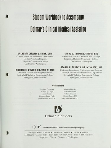 Cover for Workbook to Accompany Delmar's Clinical Medical Assisting