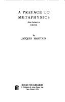 Cover for A preface to metaphysics