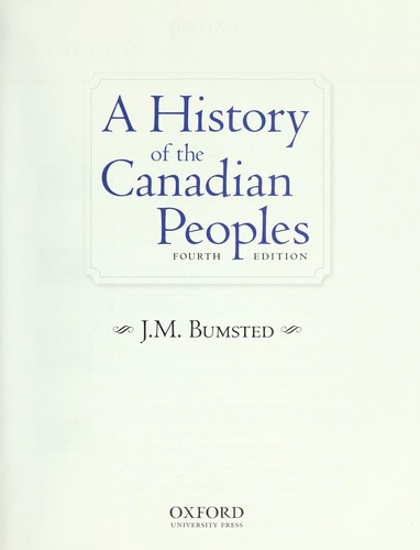 Cover for A history of the Canadian peoples