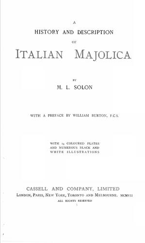 Cover for A history and description of Italian majolica