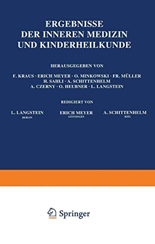 Cover for Ergebnisse der Inneren Medizin und Kinderheilkunde