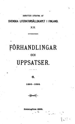 Cover for Förhandlingar och uppsatser
