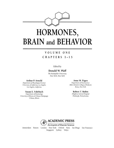 Cover for Hormones, Brain, and Behavior
