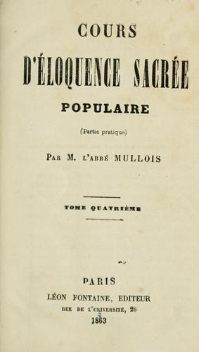 Cover for Cours d'éloquence sacrée populaire, ou, Essai sur la manière de parler au peuple