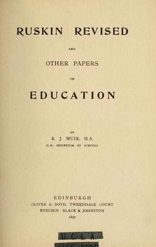 Cover for Ruskin revised and other papers on education
