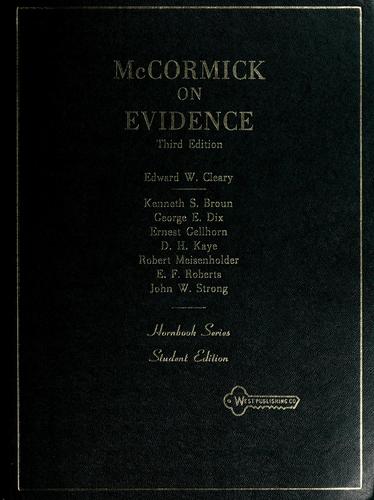 Cover for McCormick on evidence.