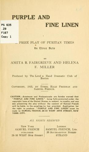 Cover for Purple and fine linen ...