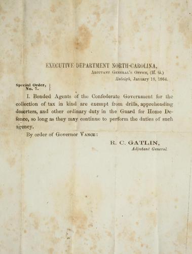 Cover for Special order, no. 7