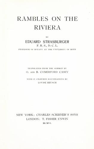 Cover for Rambles on the Riviera