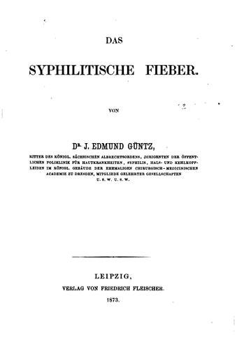 Cover for Das syphilitische Fieber