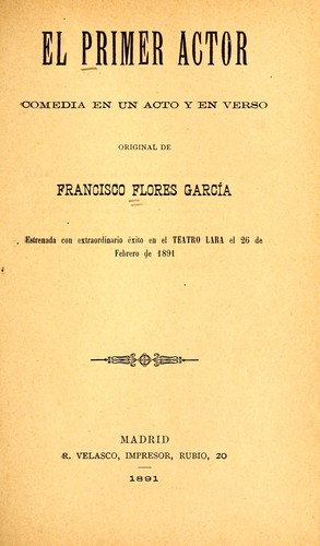 Cover for El primer actor