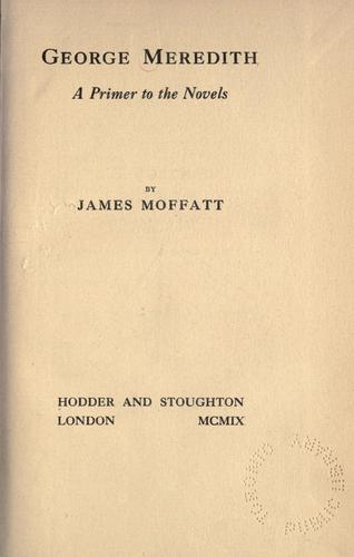 Cover for George Meredith, a primer to the novels.