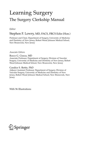 Cover for Learning surgery