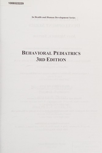 Cover for Behavioral pediatrics