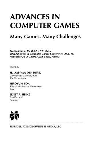 Cover for Advances in computer games