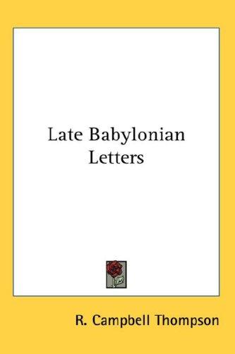 Cover for Late Babylonian Letters