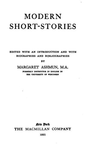 Cover for Modern Short-Stories