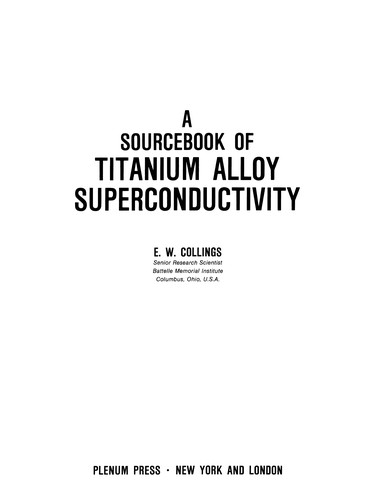 Cover for A Sourcebook of Titanium Alloy Superconductivity