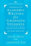Cover for Commentary for Academic Writing for Graduate Students, 2d ed.
